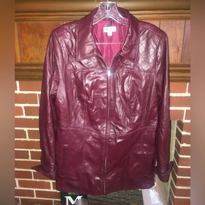 Burgundy leather jacket